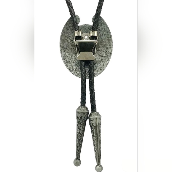 New eagle horseshoe leather bolo tie approximately 40" - Picture 4 of 4